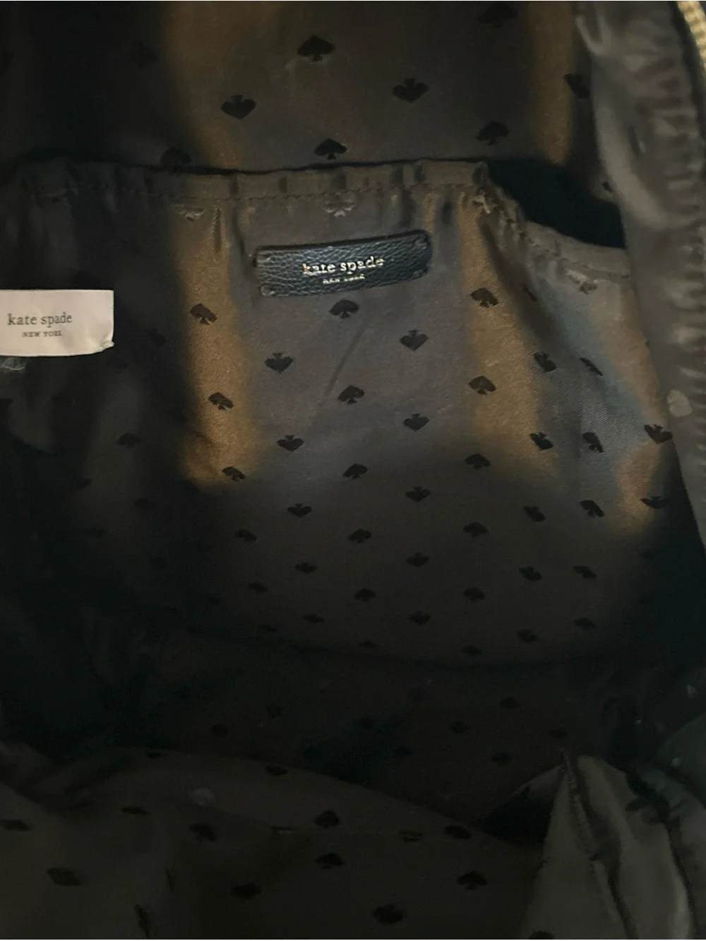 kate spade Black Nylon Backpack with Gold Hardware